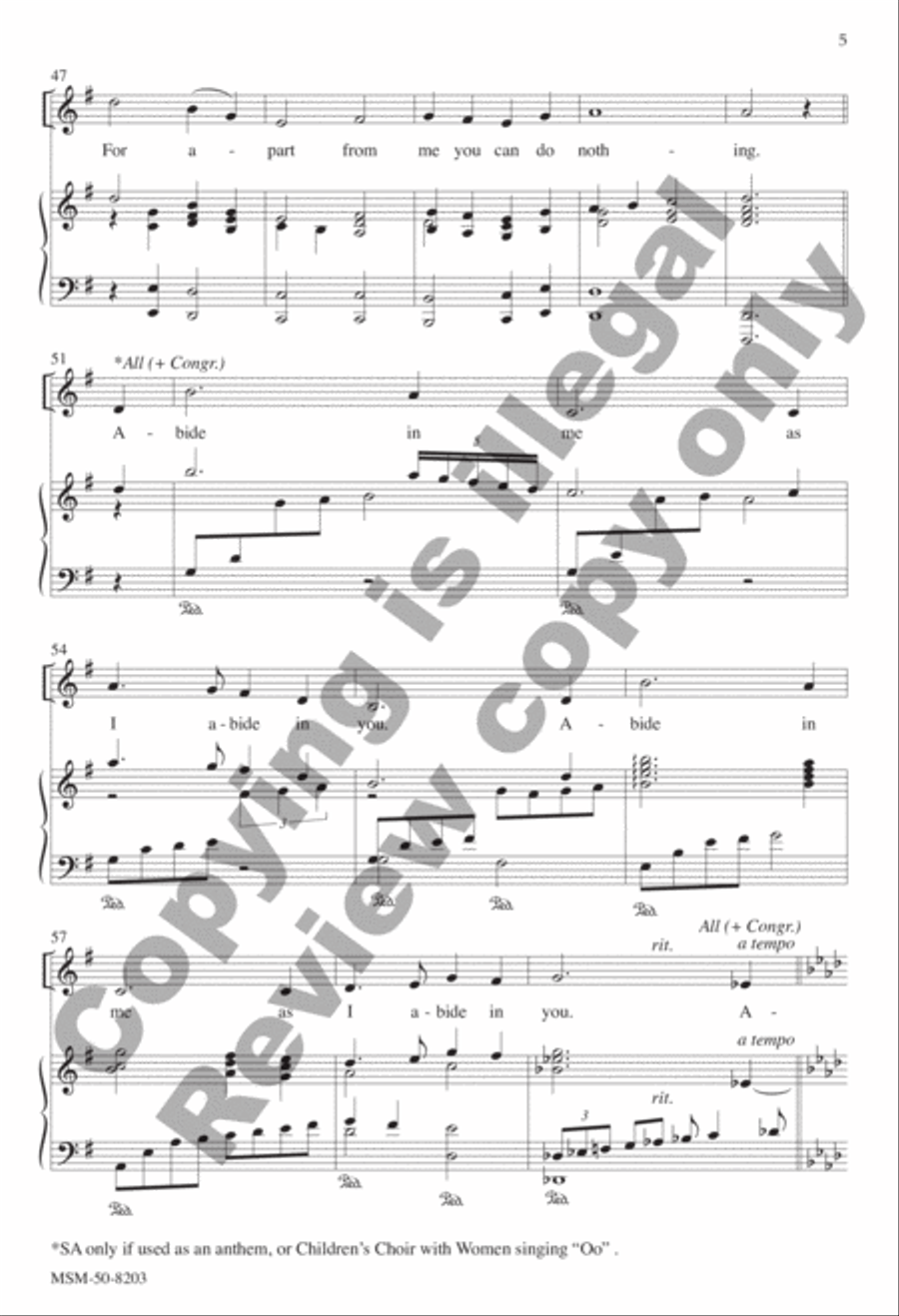 I Am the Vine (Communion Song) 4-Part scores gallery preview page 5