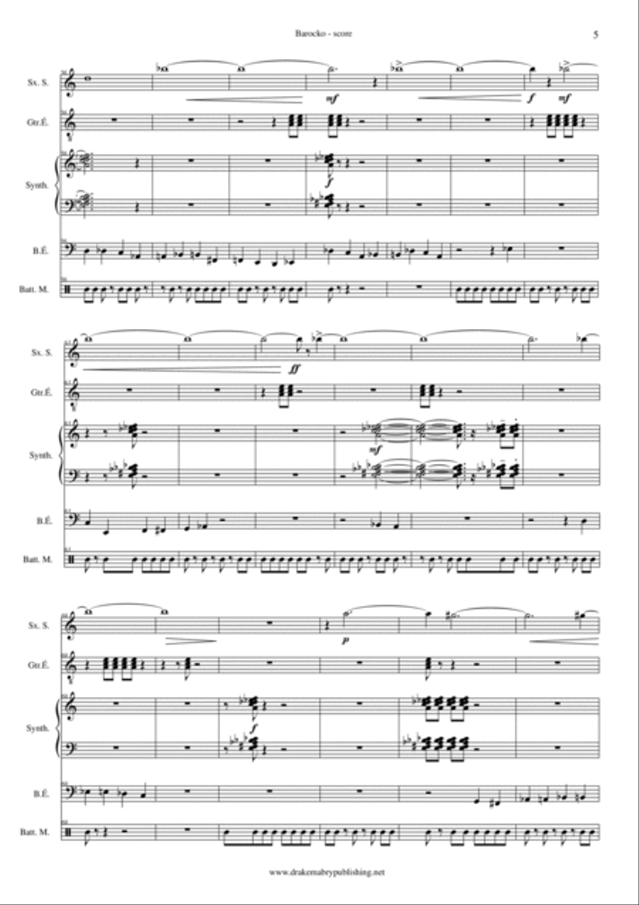 9.10.89 Barocko (score and parts) Small Ensemble scores gallery preview page 5
