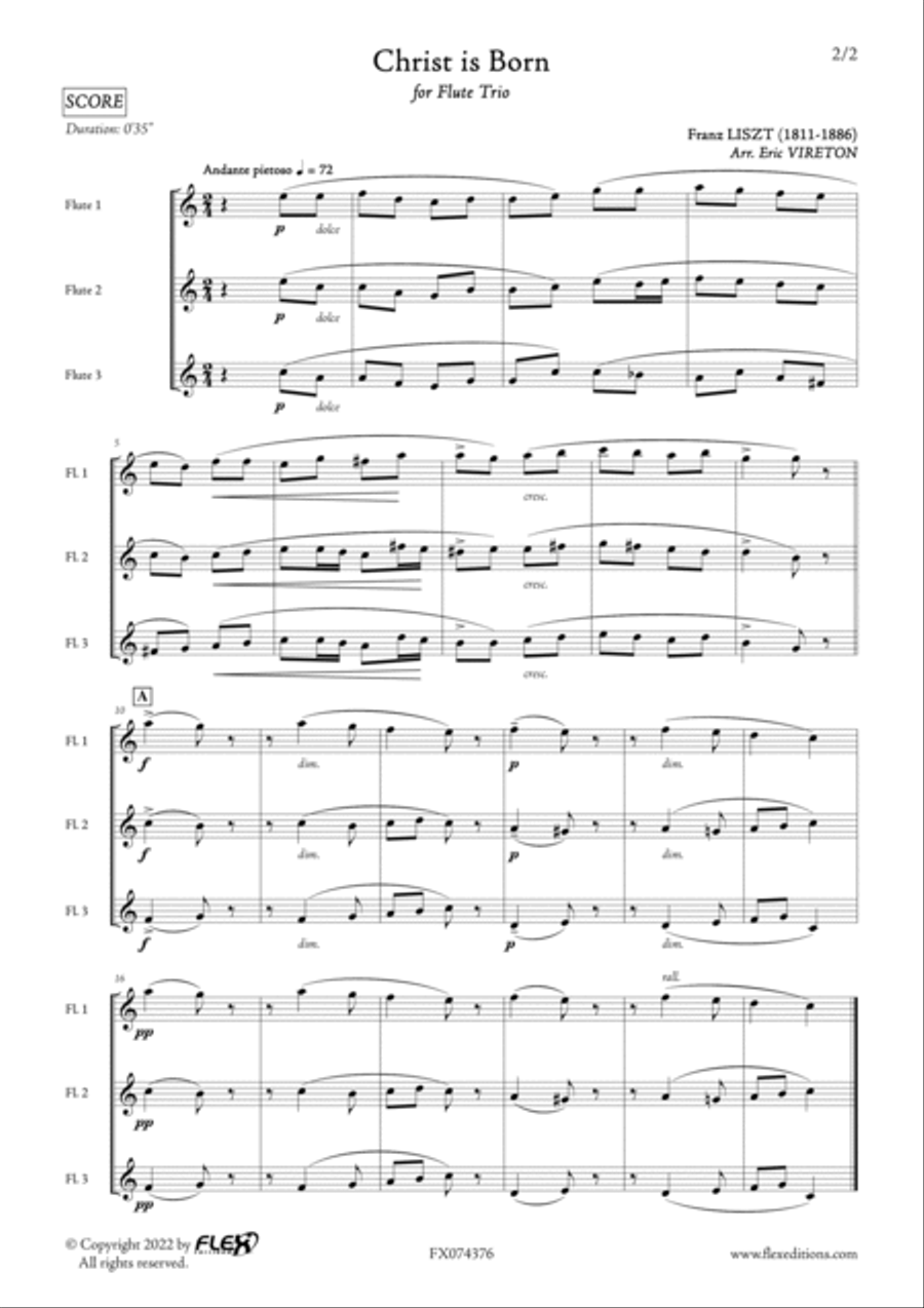 Christ is Born S. 32/3 Flute Trio scores gallery preview page 2