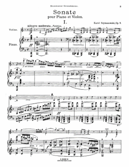 Sonate pour piano et violon, Op. 9.