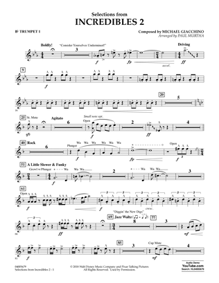 Selections from Incredibles 2 (arr. Paul Murtha) - Bb Trumpet 1