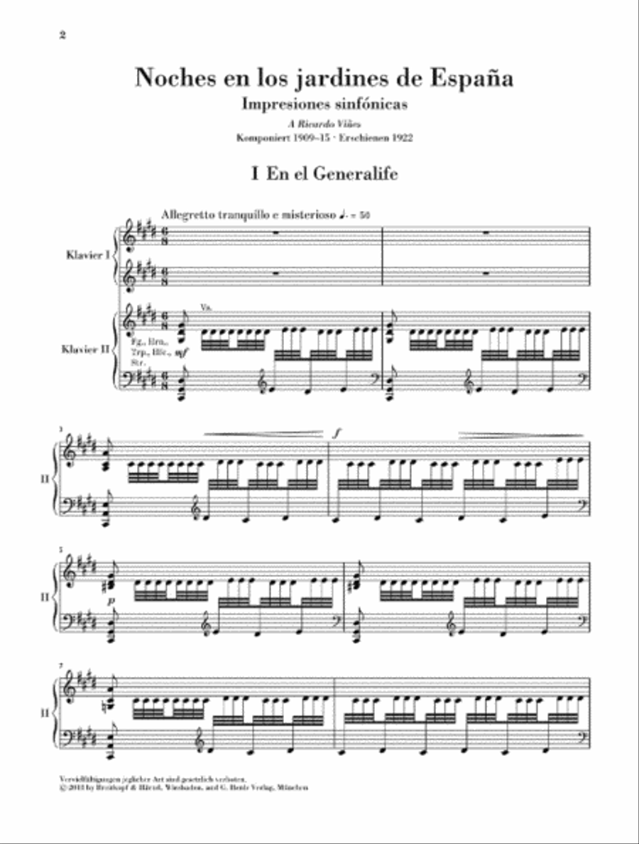 Nights in the Gardens of Spain Piano Solo scores gallery preview page 2