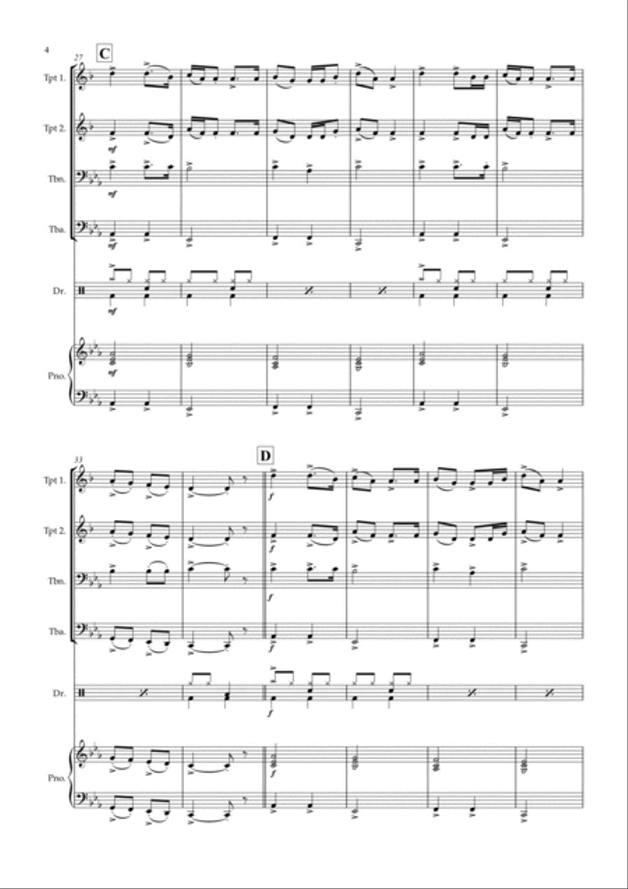 Wellerman Brass Quartet scores gallery preview page 4