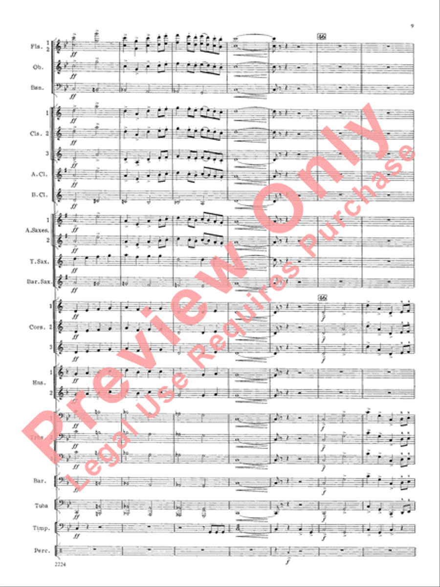 Flurry for Winds and Percussion Concert Band scores gallery preview page 10