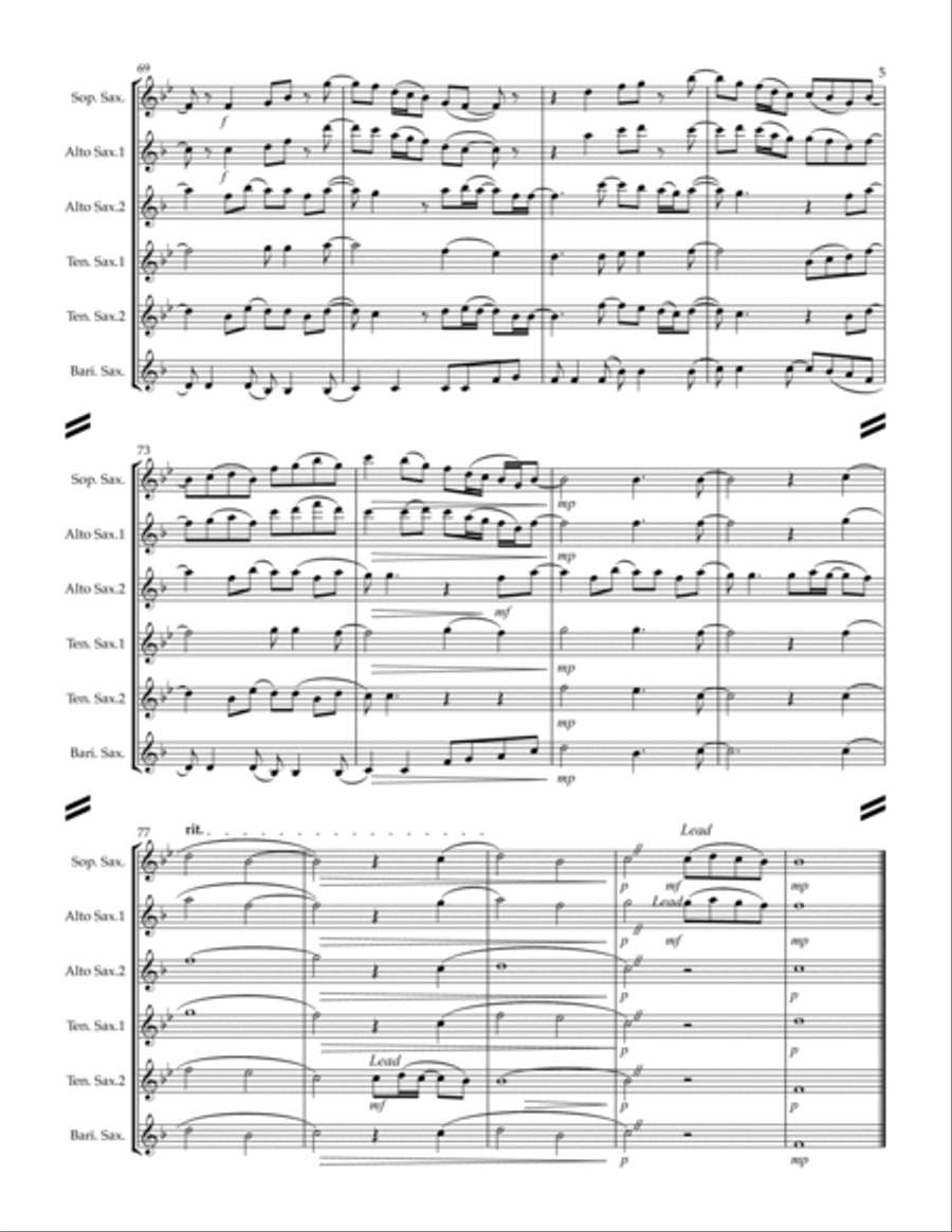 Holy Is The Lord Saxophone Quintet scores gallery preview page 6