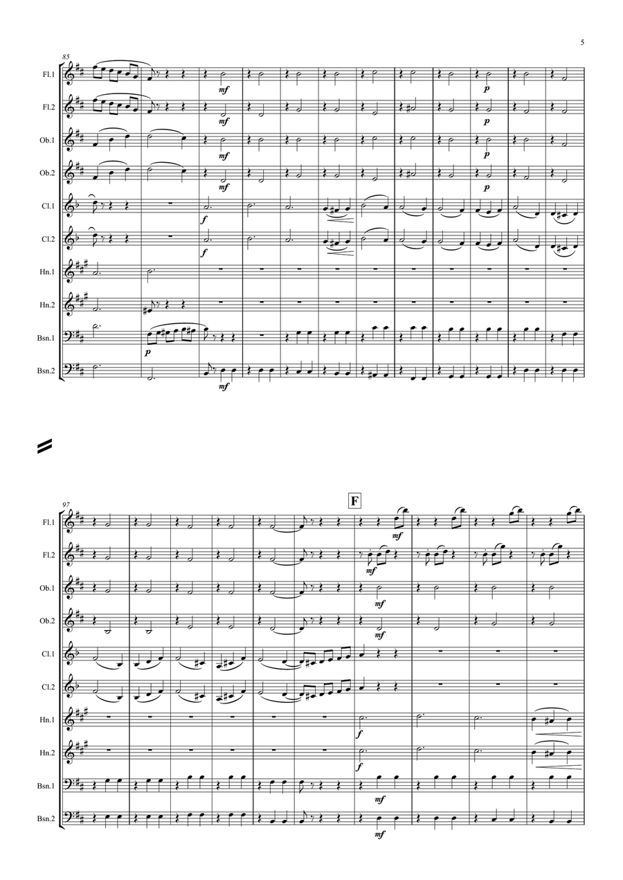 Tchaikovsky: Casse-Noisette (Nutcracker Suite)III.Valse des Fleurs ( Dance of Flowers) - wind dectet Woodwind Quintet scores gallery preview page 5