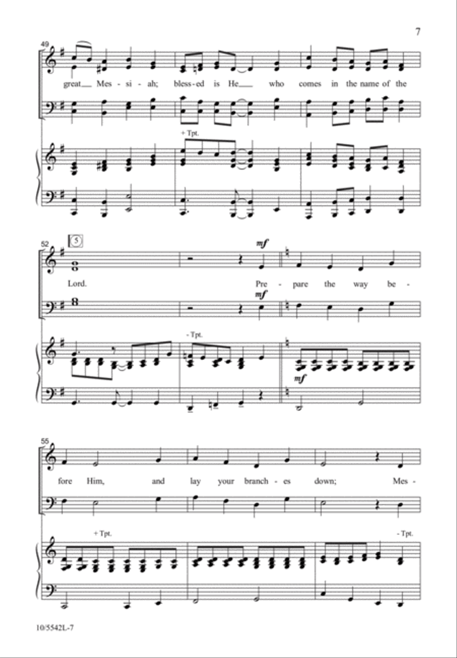 Hosanna to the Son of David 4-Part scores gallery preview page 7