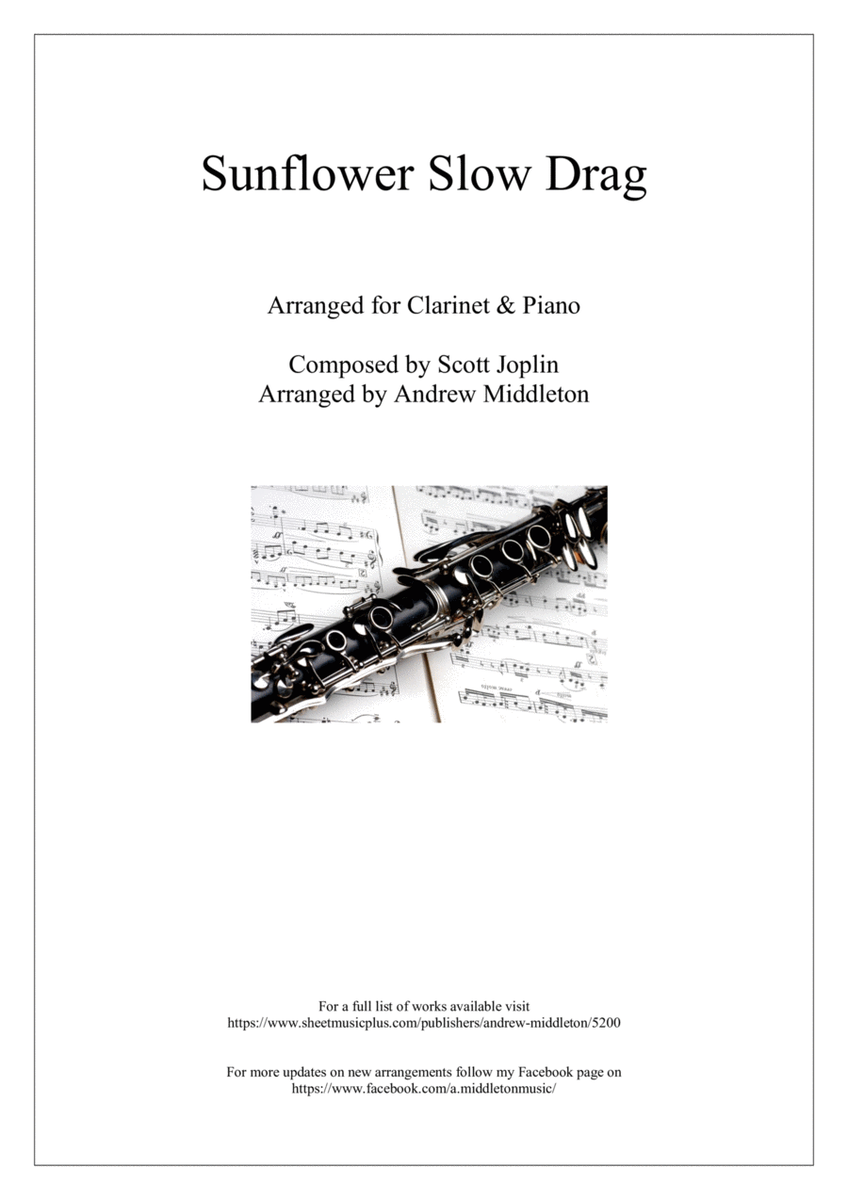 Sunflower Slow Drag arranged for Clarinet and Piano image number null