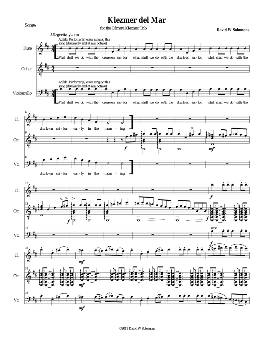 Klezmer del Mar Small Ensemble scores gallery preview page 2