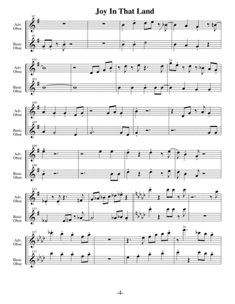 Joy in that Land (Arrangements Level 3-5 for OBOE +Written Acc) Hymns image number null
