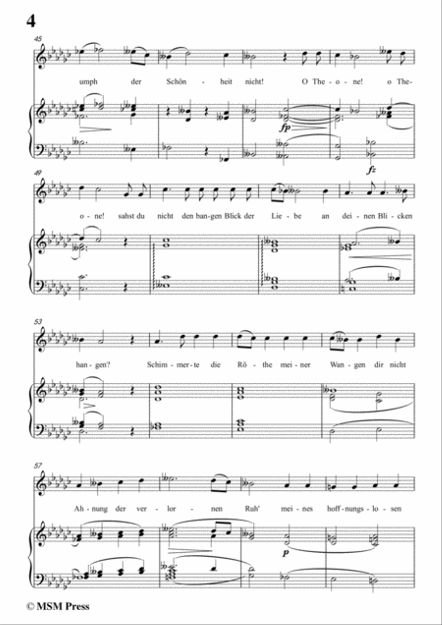 Schubert-Julius an Theone,in e flat minor,for Voice&Piano Voice scores gallery preview page 6