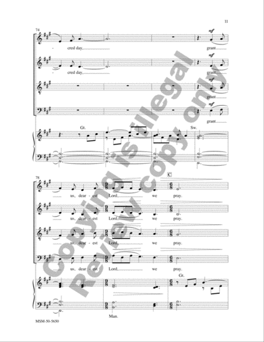Hail this Joyful Day's Return 4-Part scores gallery preview page 11