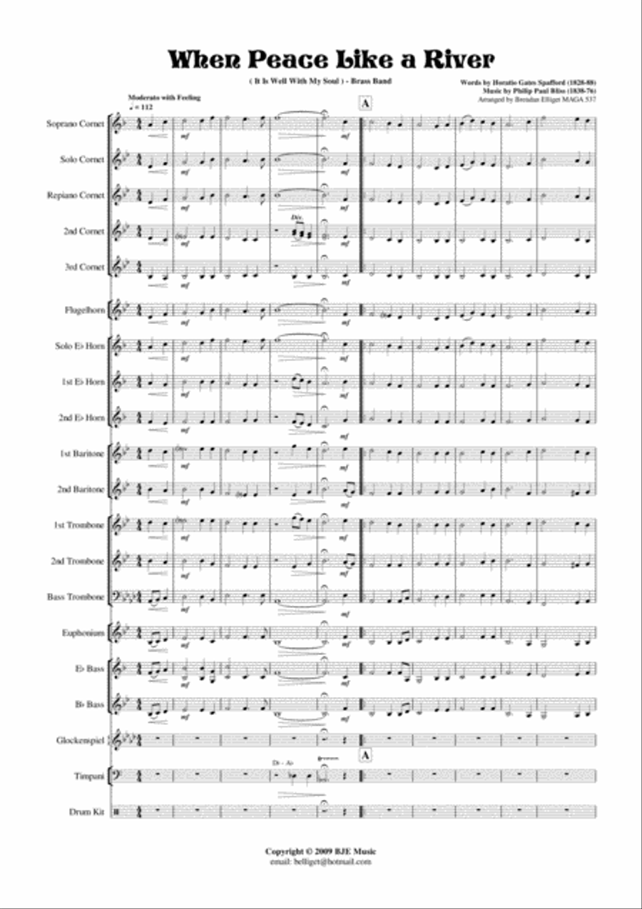 When Peace Like A River (It Is Well With My Soul) - Brass Band Brass Band scores gallery preview page 2