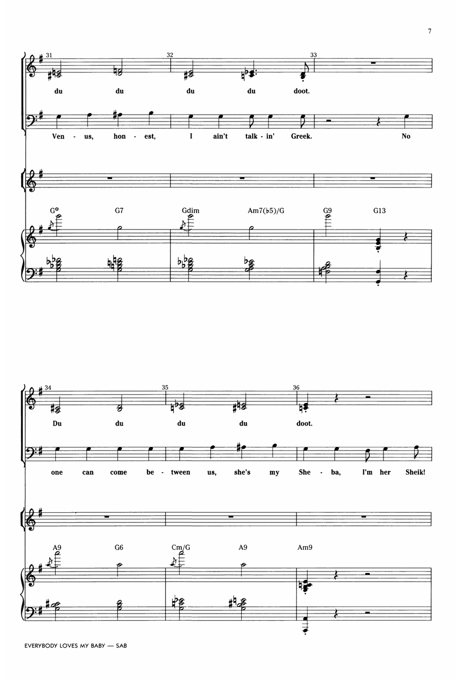 Everybody Loves My Baby (But My Baby Don't Love Nobody But Me) 3-Part scores gallery preview page 6