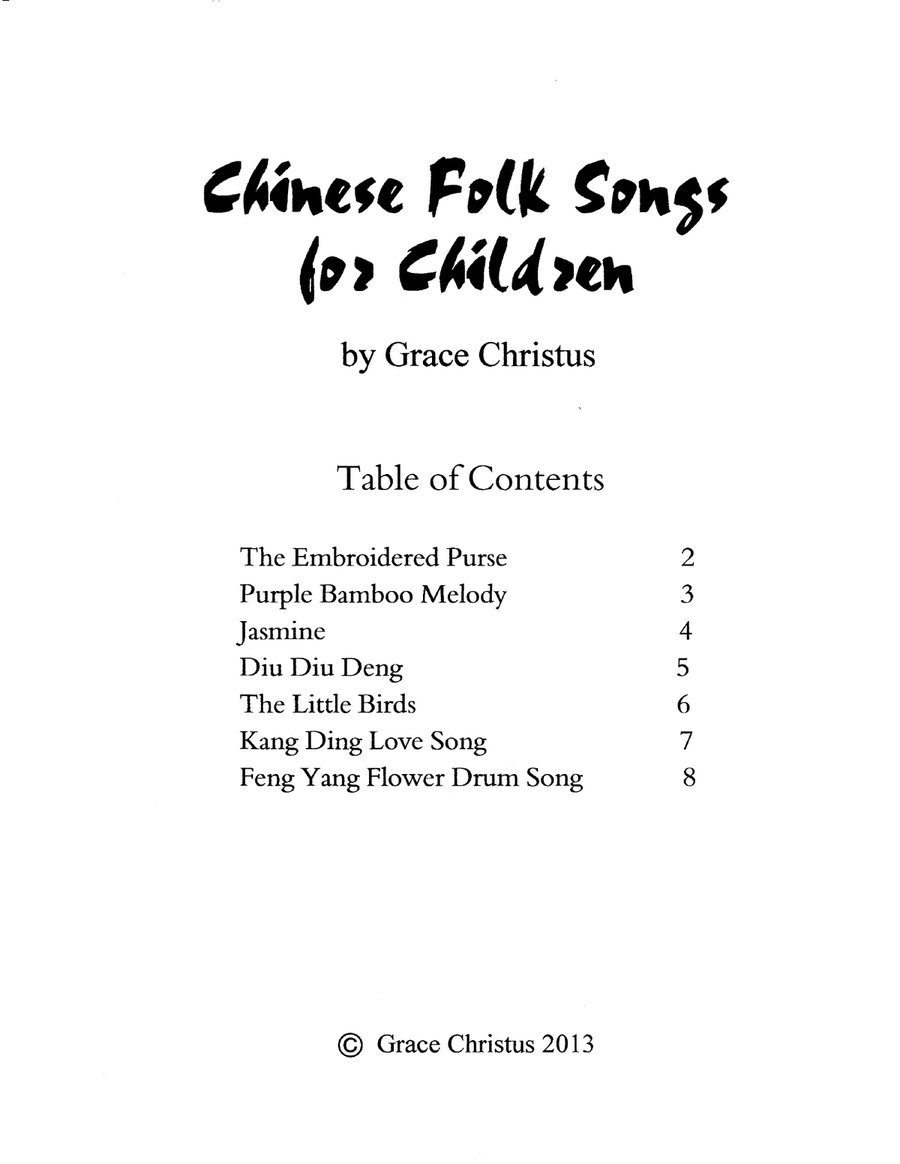 Chinese Folk Songs for Children Piano Solo scores gallery preview page 1