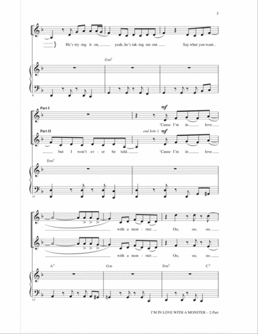I'm In Love With A Monster 2-Part scores gallery preview page 2