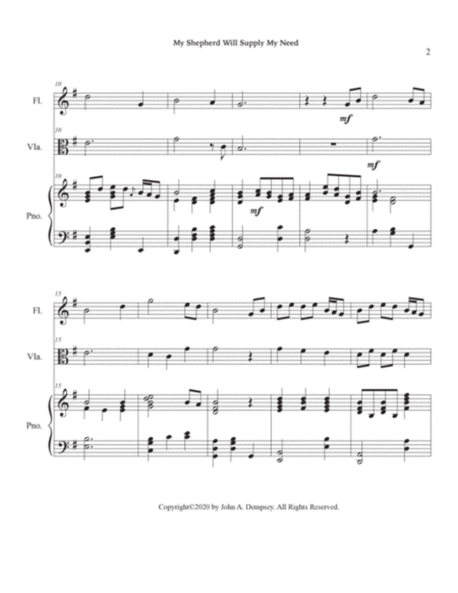 My Shepherd Will Supply My Need (Psalm 23): Trio for Flute, Viola and Piano image number null