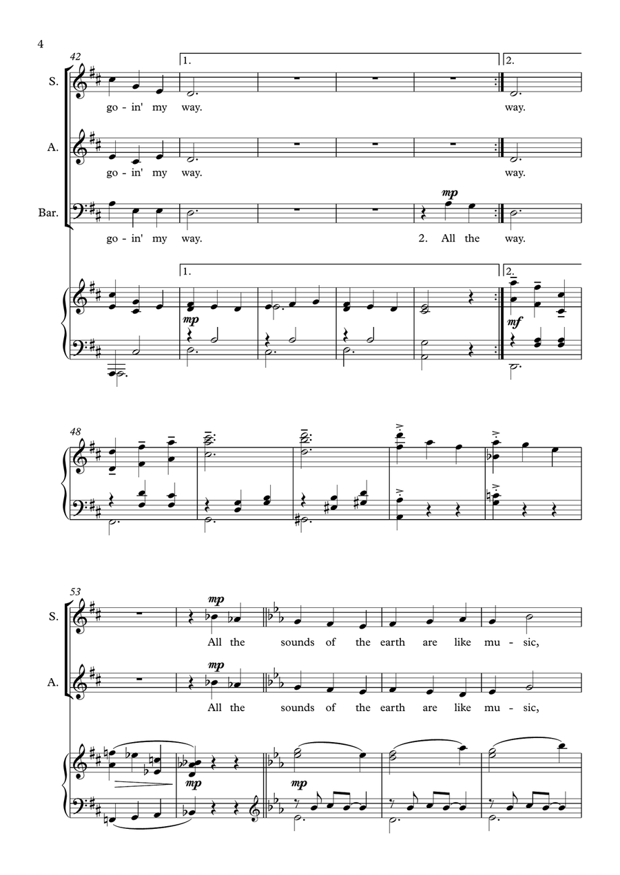 Oh, What A Beautiful Mornin' 3-Part scores gallery preview page 4
