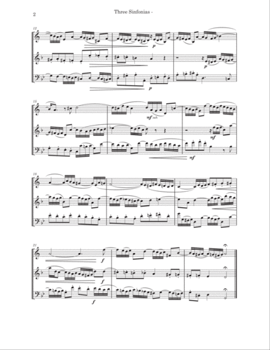 Three Sinfonias for Brass Trio Brass Trio scores gallery preview page 2