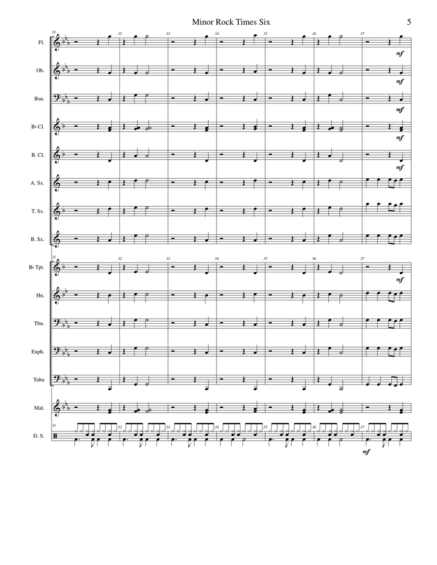 Minor Rock Times Six Concert Band scores gallery preview page 6