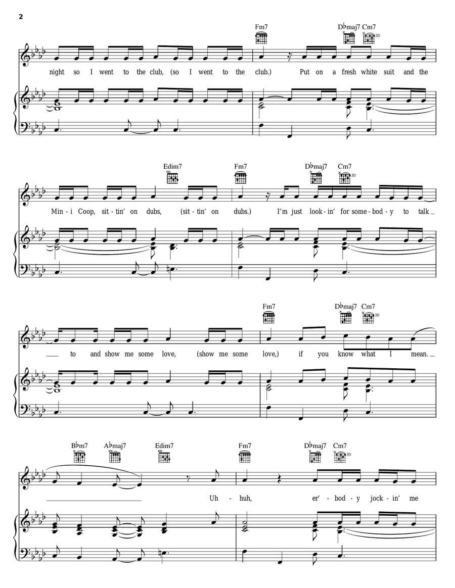 Bartender Piano, Vocal, Guitar scores gallery preview page 2
