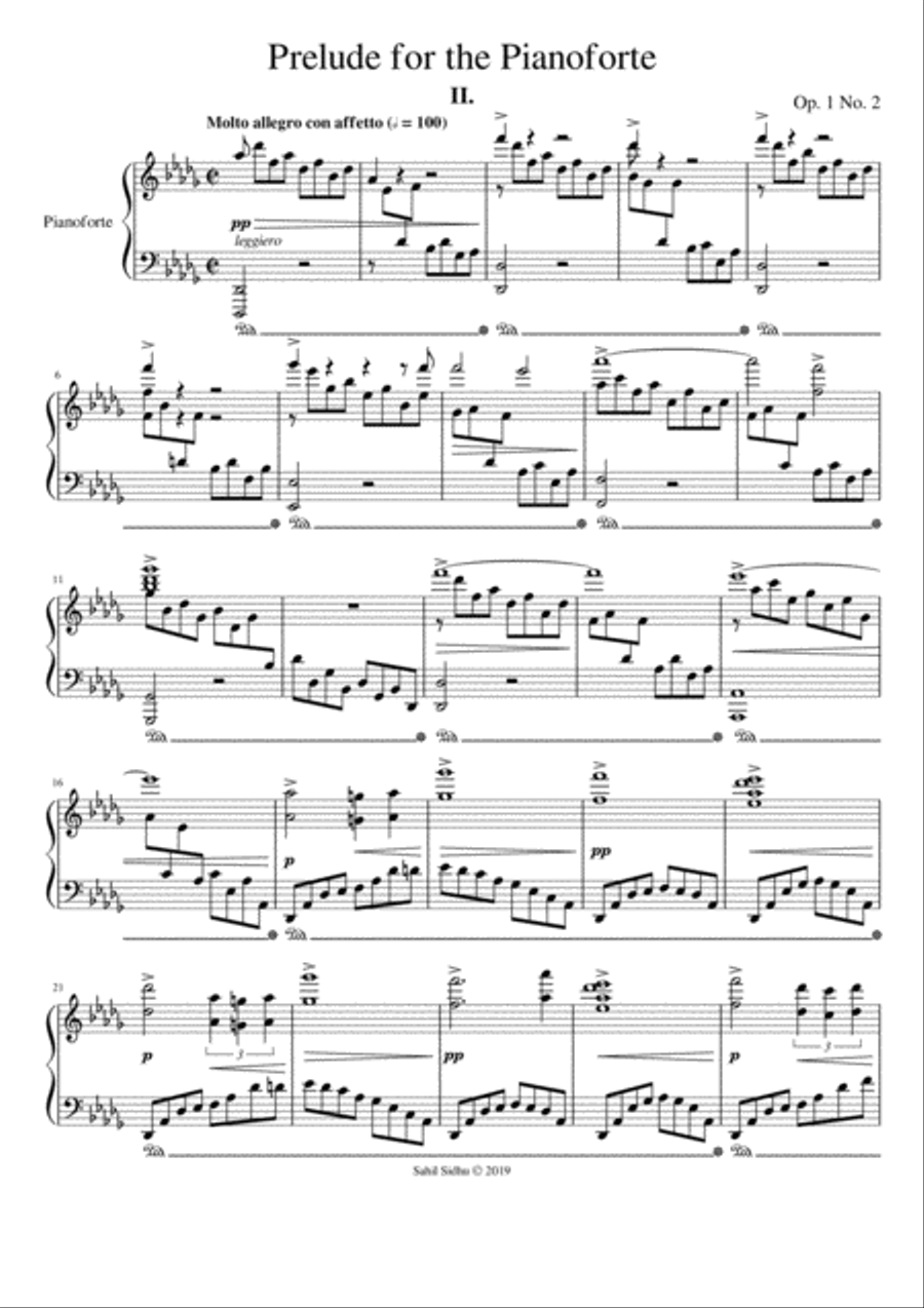 Op. 1 | Five Preludes for the Pianoforte - Sahil Sidhu Piano Solo scores gallery preview page 5