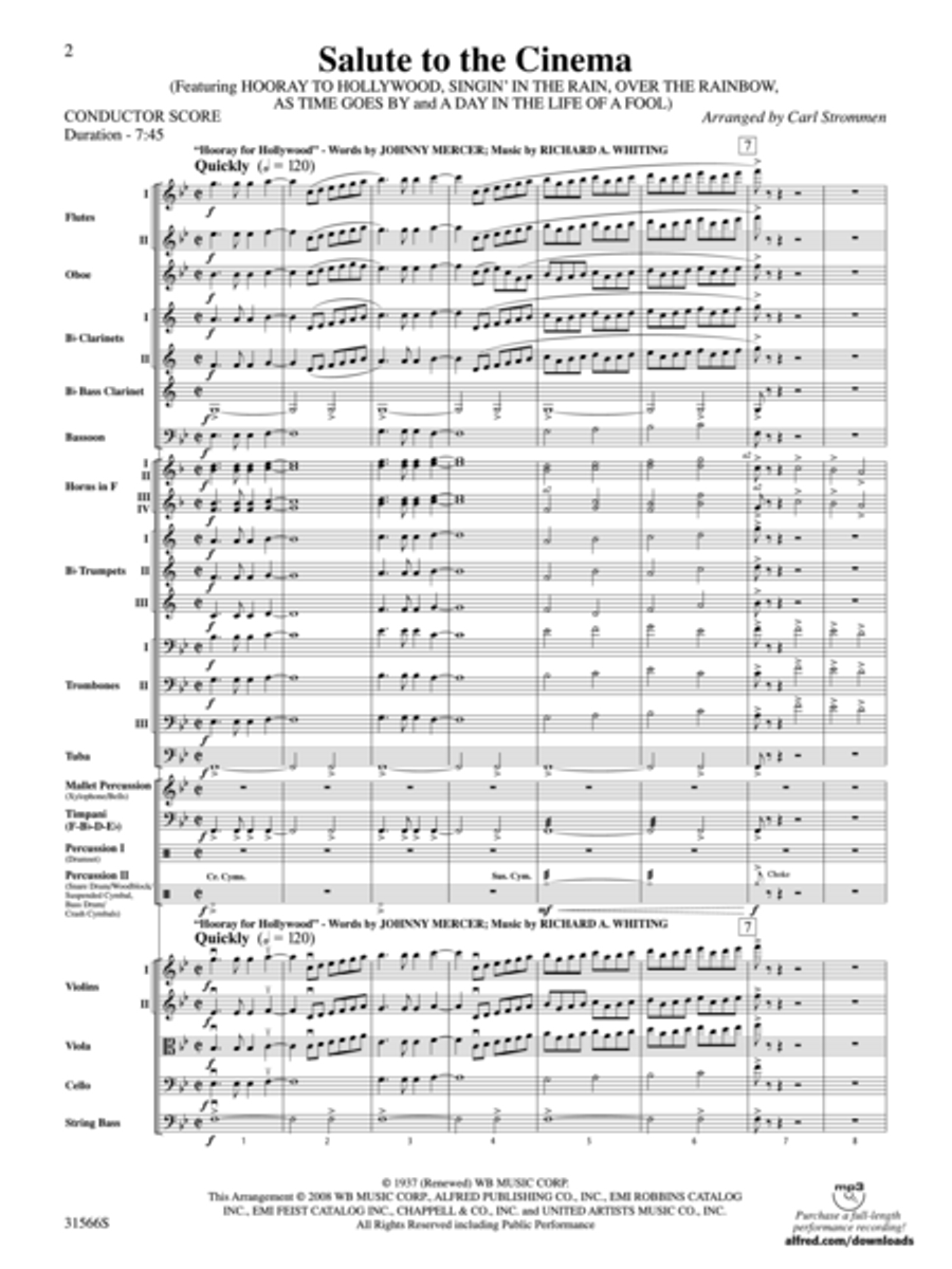 Salute to the Cinema Salute to the Cinema Full Orchestra scores gallery preview page 2