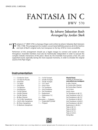 Book cover for Fantasia in C: Score