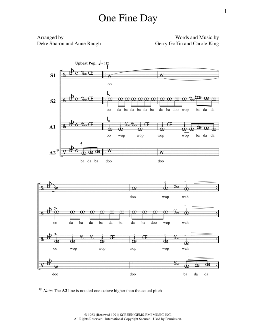 One Fine Day SSAA scores gallery preview page 1