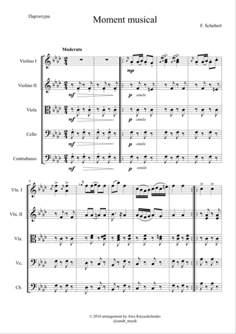 Moment musical String Orchestra scores gallery preview page 2