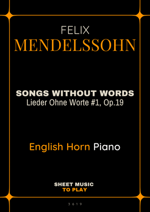 Songs Without Words No.1, Op.19 - English Horn and Piano (Full Score and Parts)