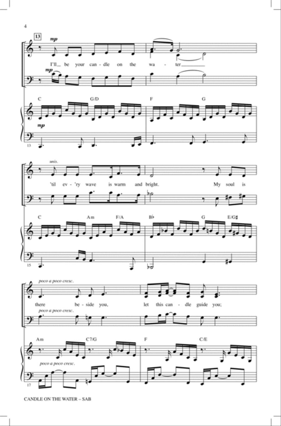 Candle On The Water (from Pete's Dragon) (arr. Mac Huff) 3-Part scores gallery preview page 3