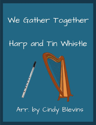 Book cover for We Gather Together, Harp and Tin Whistle (D)