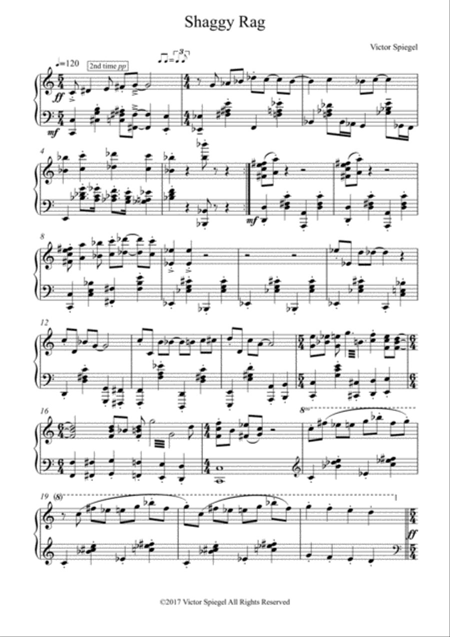 Shaggy Rag Shaggy Rag Piano Solo scores gallery preview page 1