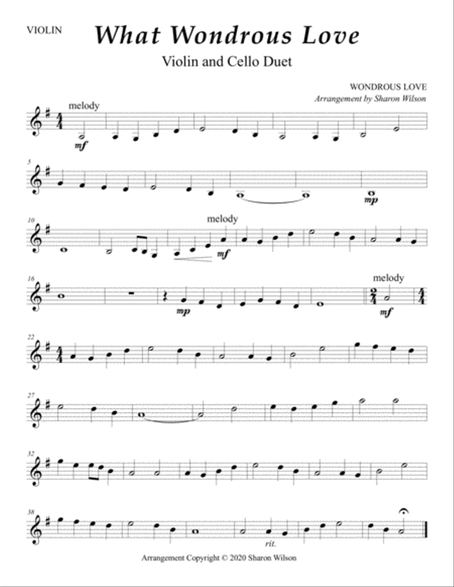 What Wondrous Love Is This (for String Duet – Violin and Cello) String Duet scores gallery preview page 2