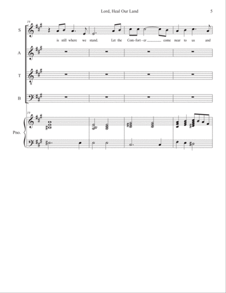 Lord, Heal Our Land for SATB Voices (reproducible) 4-Part scores gallery preview page 5
