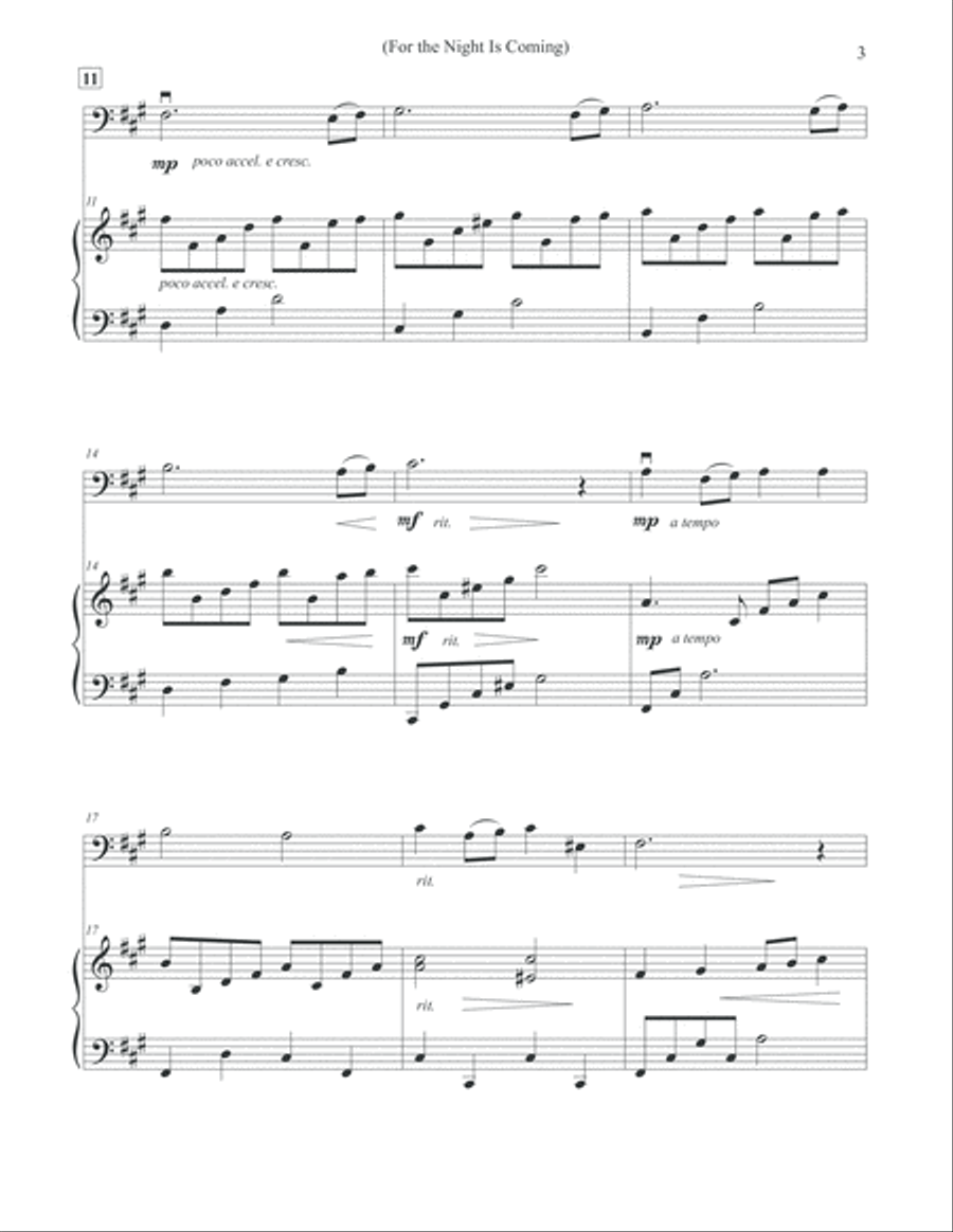 For the Night Is Coming - Cello & Piano Piano scores gallery preview page 3