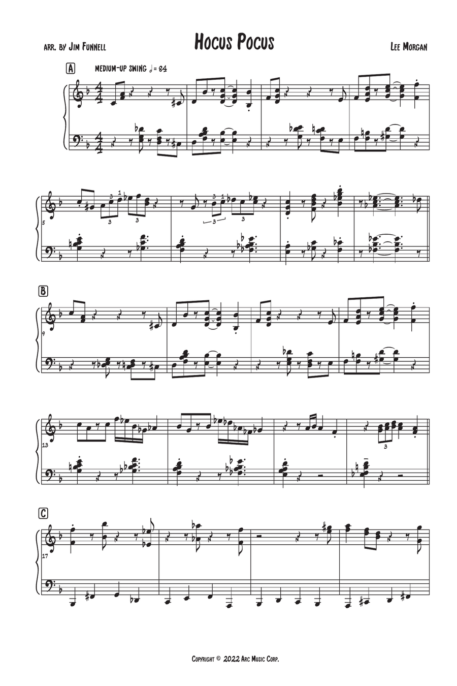 Hocus-pocus Piano Solo scores gallery preview page 1