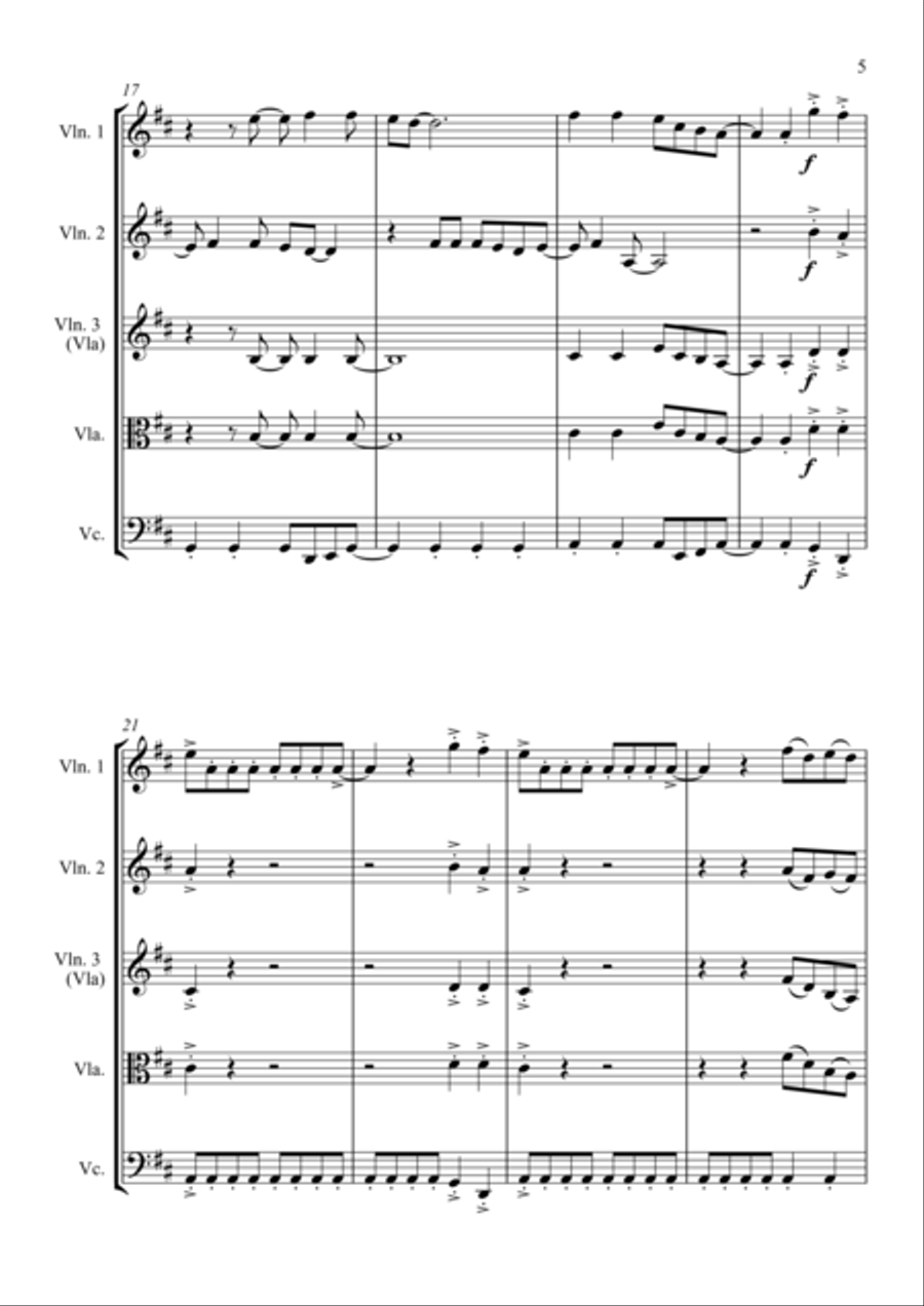 Mamma Mia Mamma Mia String Quartet scores gallery preview page 5