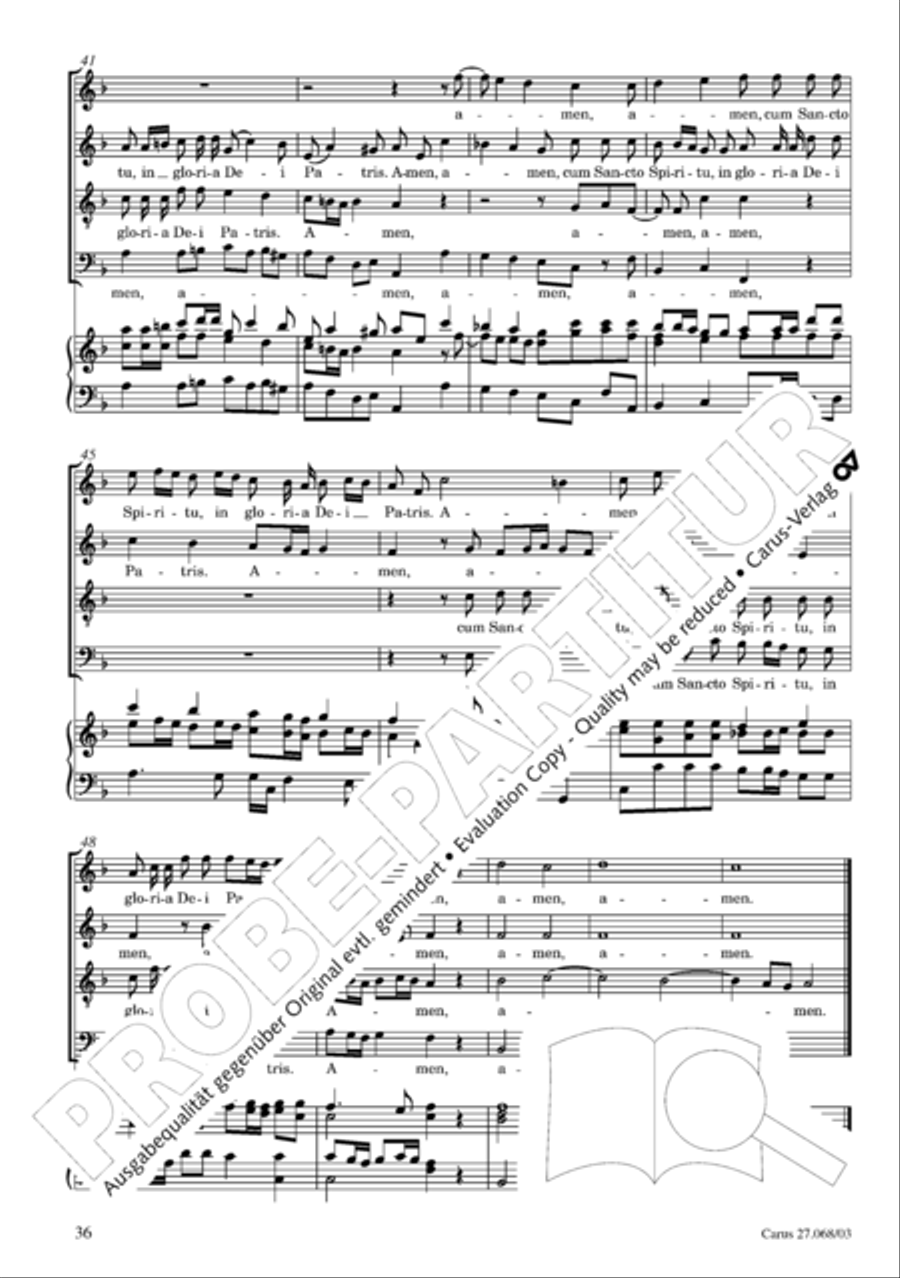 Mass in D minor (Missa in d) 4-Part scores gallery preview page 37