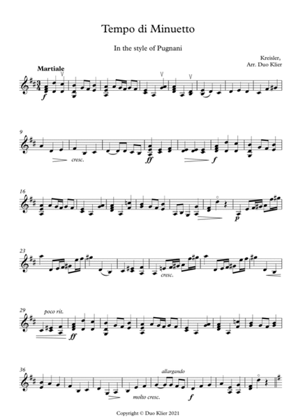 Kreisler - Tempo di Minuetto (2nd violin)