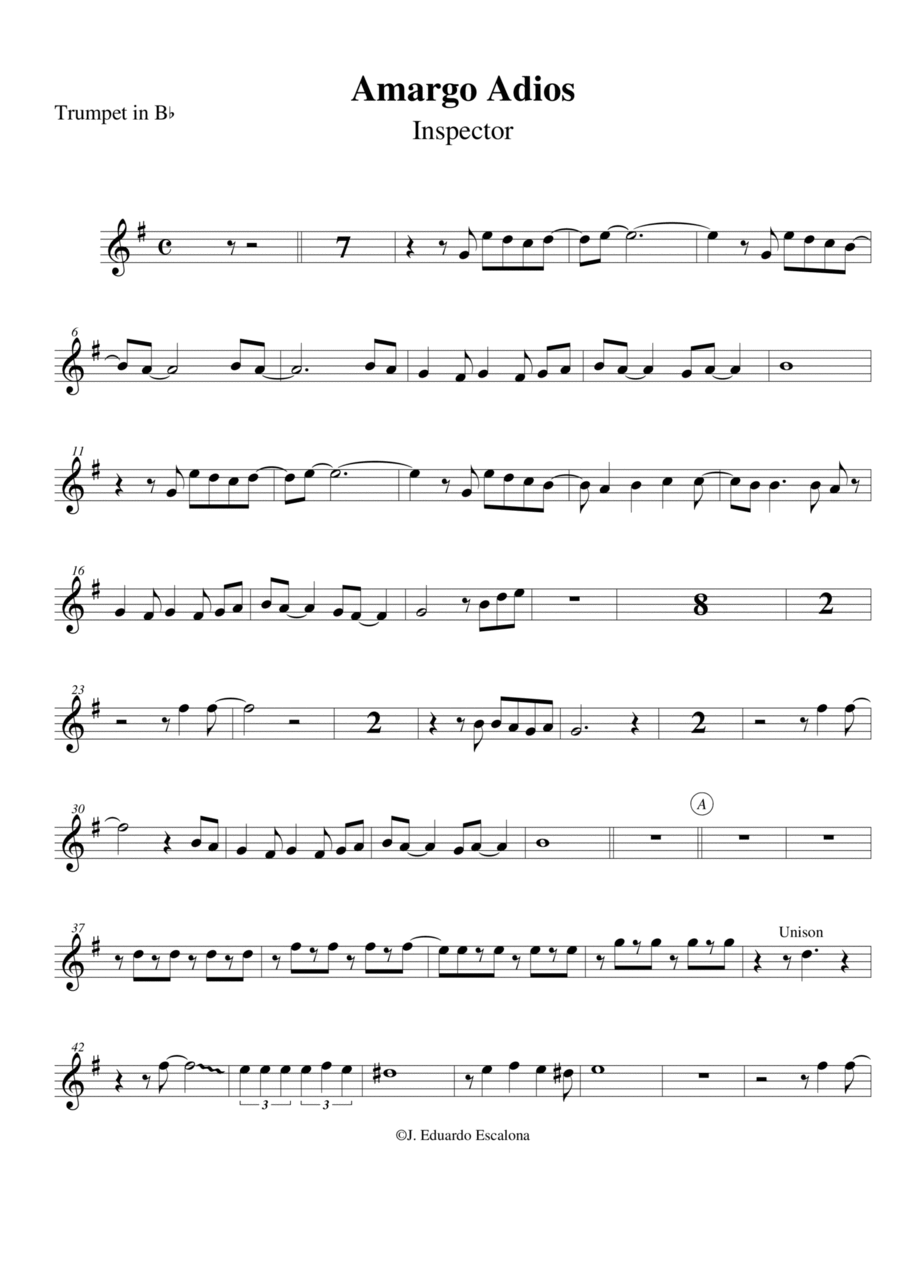 Amargo adios Jazz Ensemble scores gallery preview page 1
