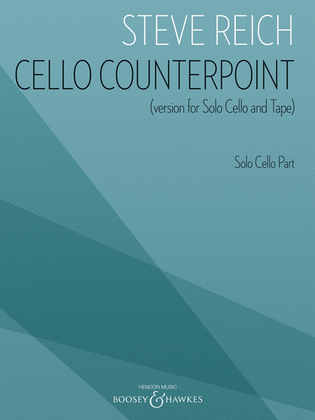 Book cover for Cello Counterpoint (Version for Solo Cello and Tape)