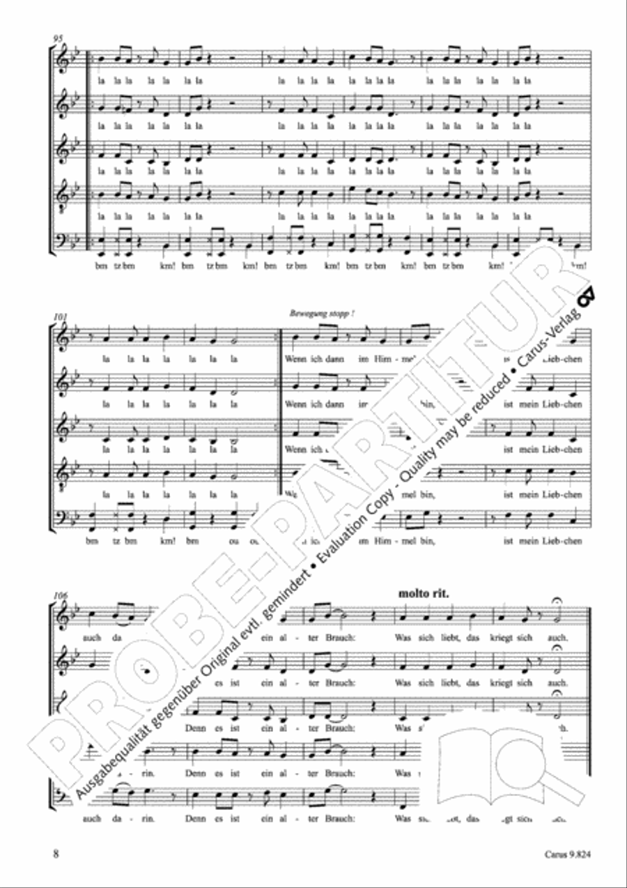 Horch, was kommt con draussn rein SSATB scores gallery preview page 12