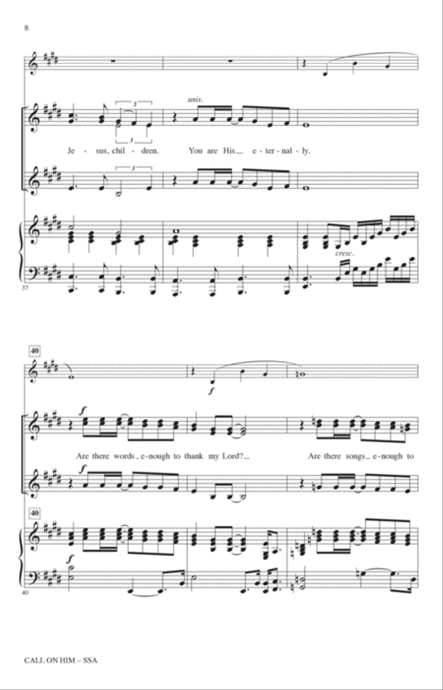 Call On Him Call On Him SSA scores gallery preview page 7