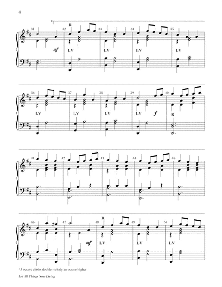 Let All Things Now Living 5-Octaves scores gallery preview page 5