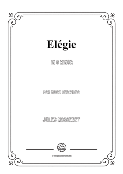 Massenet-Elégie in g minor,for Voice and Piano image number null