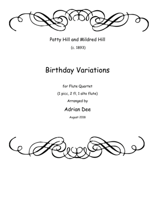 Book cover for Birthday Variations (Flute Quartet)