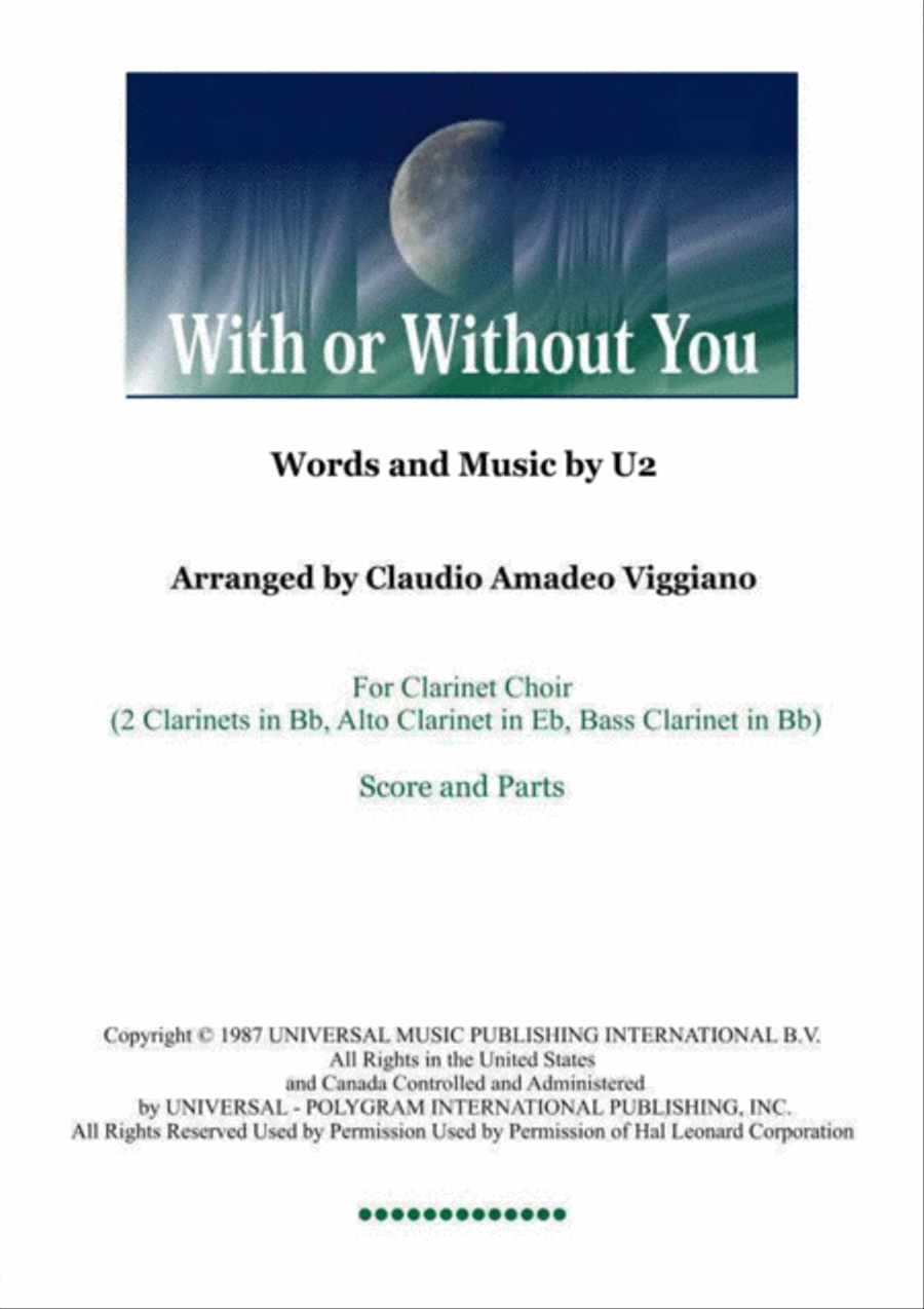 With Or Without You Woodwind Quartet scores gallery preview page 1