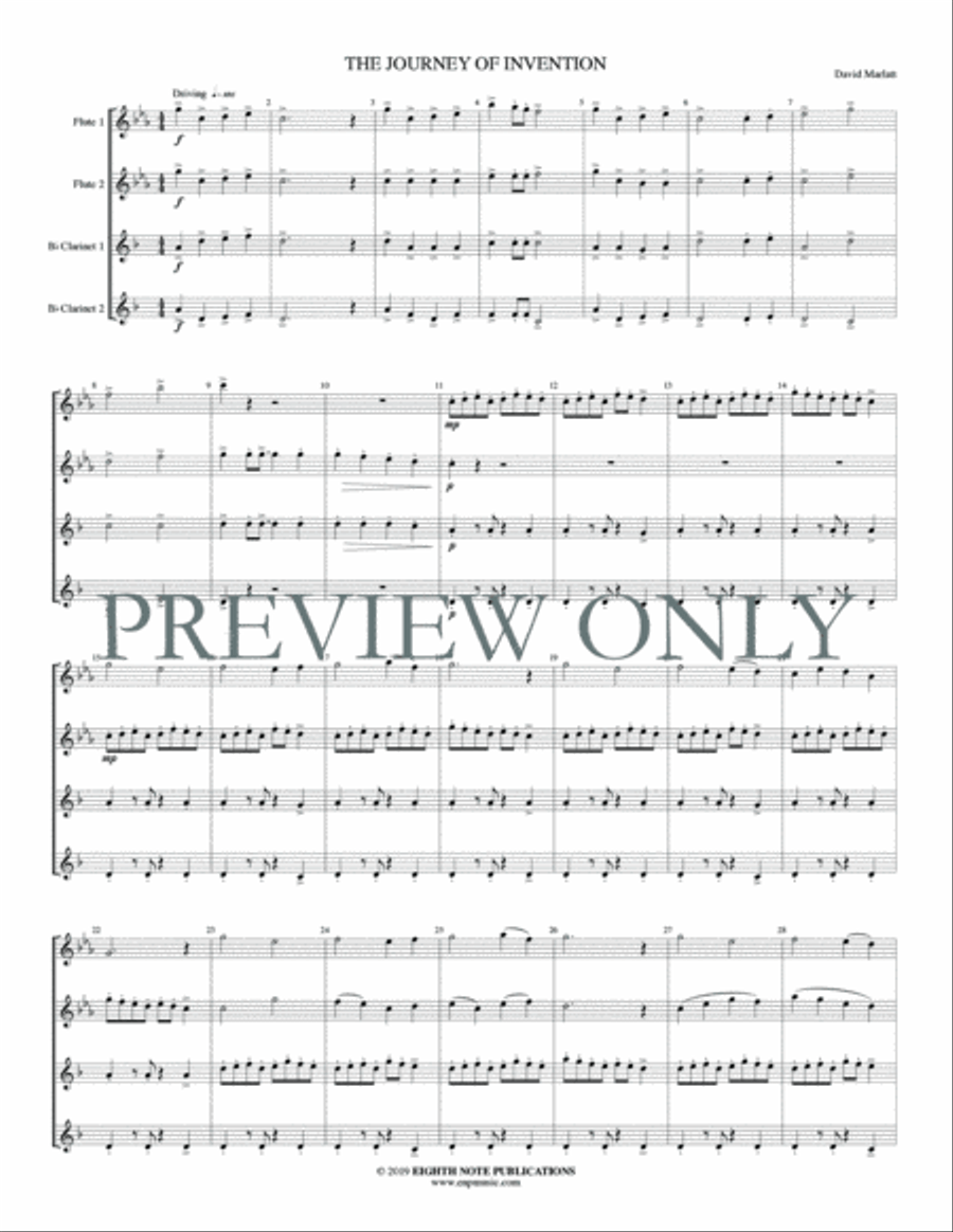 The Journey of Invention by David Marlatt Woodwind Quartet - Sheet Music page 3